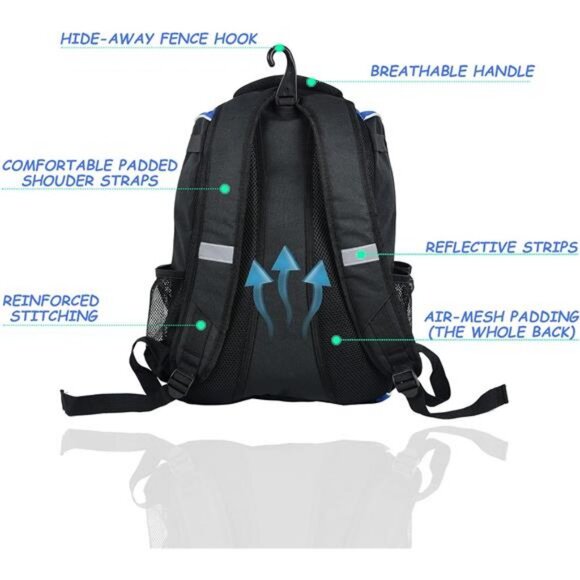 Youth Baseball Bag Bat Backpack for Baseball, T-Ball & Softball Equipment & Gear - Picture 3 of 7